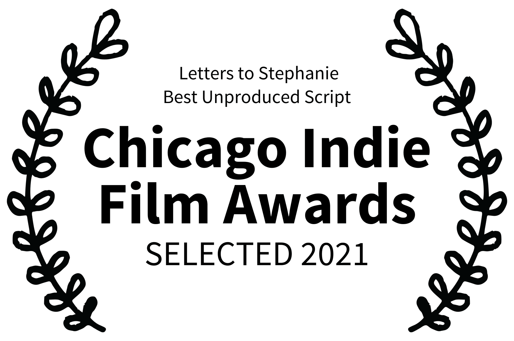 A green banner with black lettering that says chicago indie film awards.